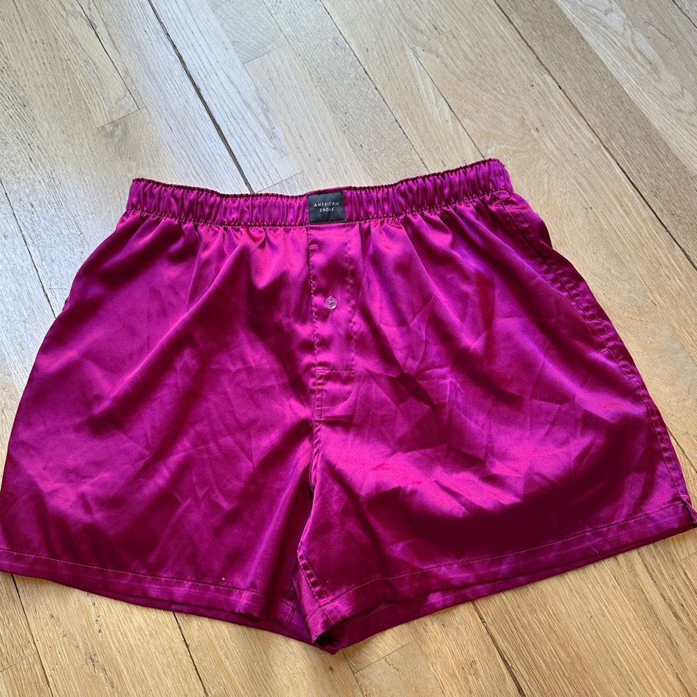 American Eagle Outfitters Satin Pajama Shorts - Magenta